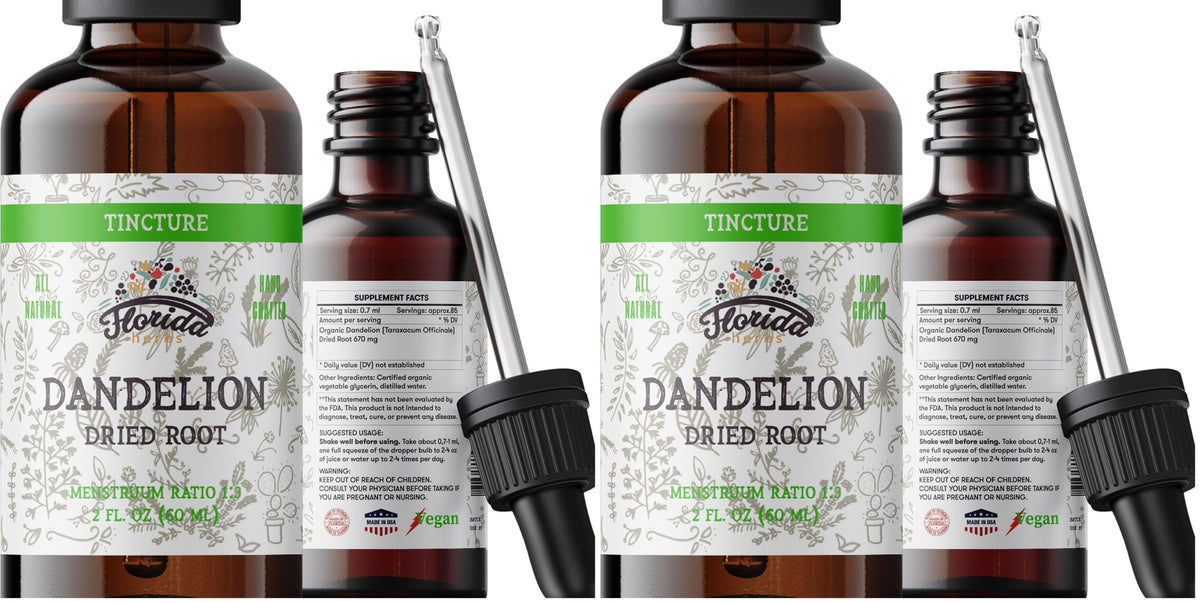 Florida Herbs Dandelion Root Tincture bottles front view (pack of 2)