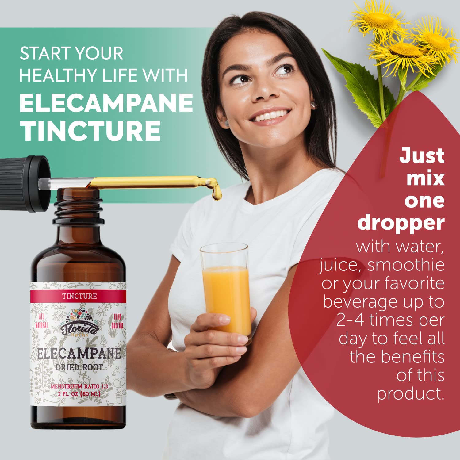 Organic cold-pressed glycerin base for Elecampane tincture