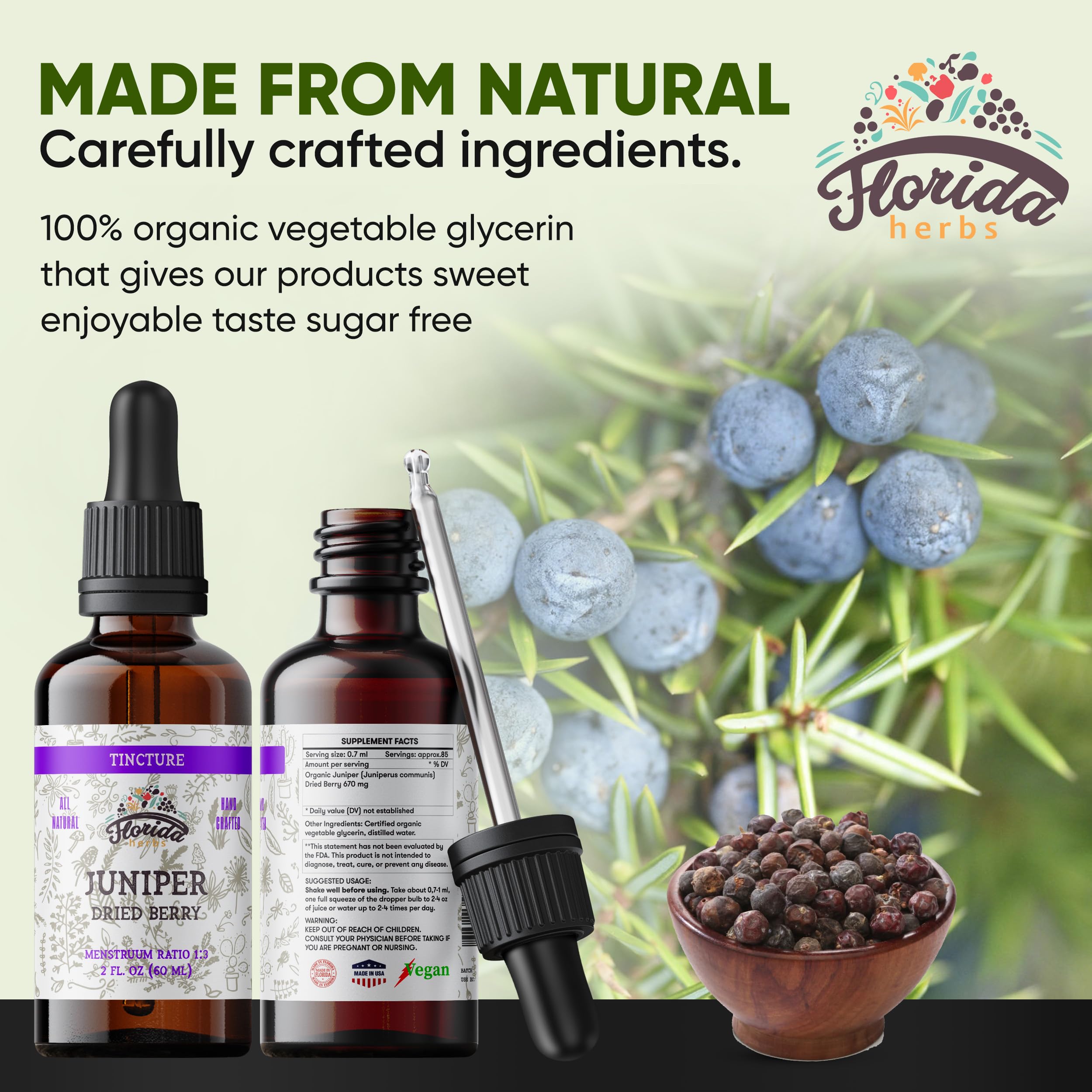 Organic juniper berries used for tincture