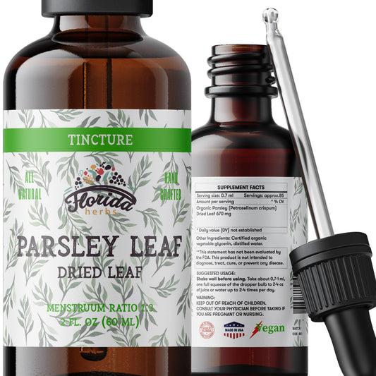 Florida Herbs Parsley Leaf Tincture bottle with label