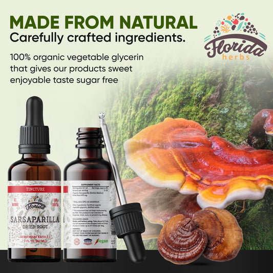 Close-up of Reishi mushroom extract label