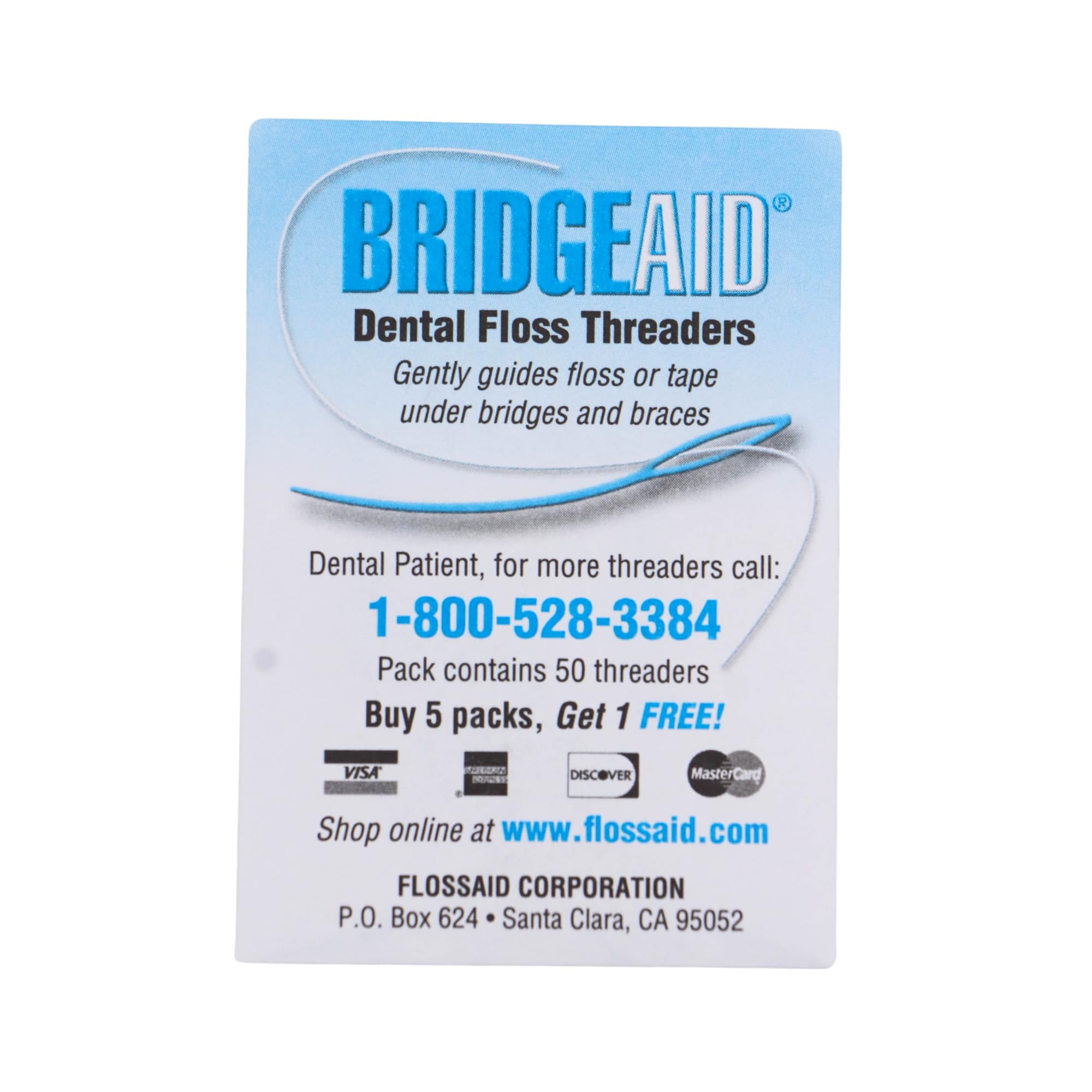 Close-up of a single dental floss threader