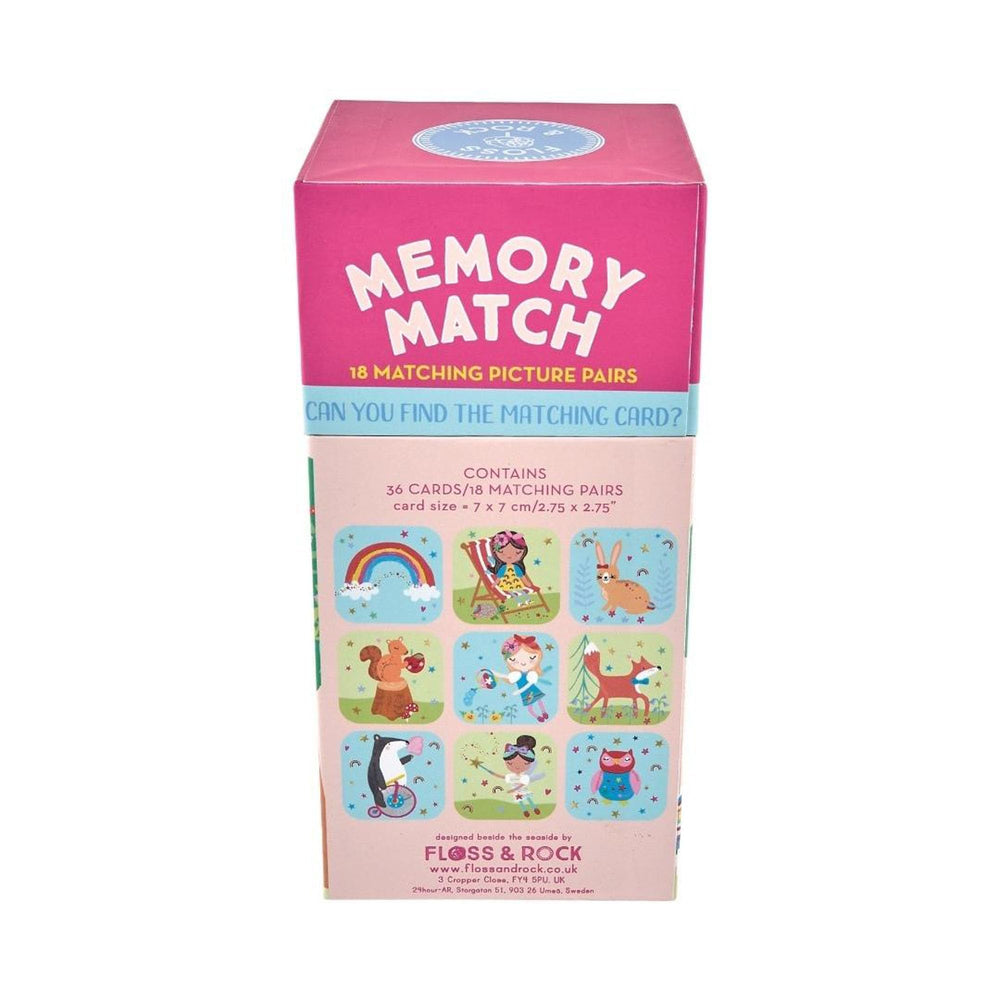 Memory cards for Floss and Rock Rainbow Fairy Memory Match Game laid out