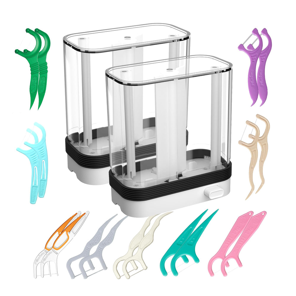 HIROJOY empty floss pick dispenser and holder, compact design