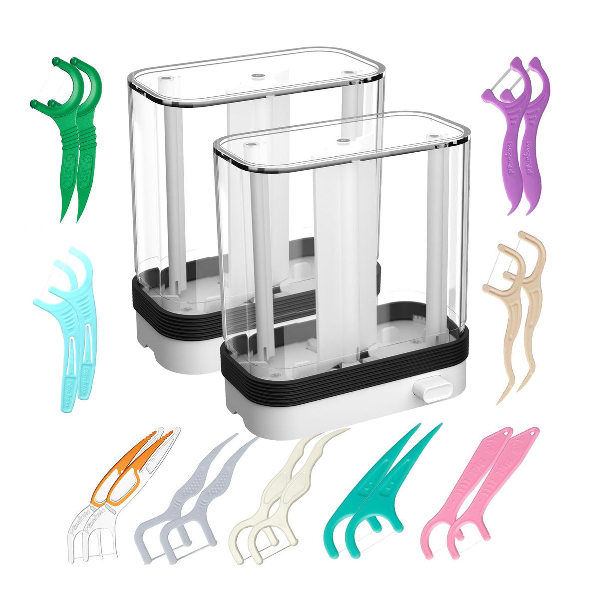 HIROJOY empty floss pick dispenser and holder, compact design