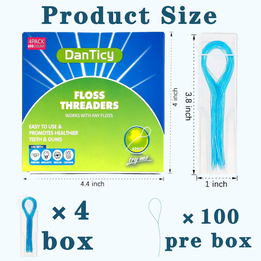 Each pack contains 100 floss threaders for braces and bridges