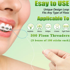 Close-up of ultraclean floss threader loop