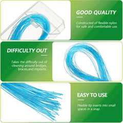 Nylon floss threaders for braces, bridges, and implants