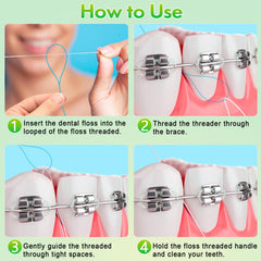 Portable case containing floss threaders for travel