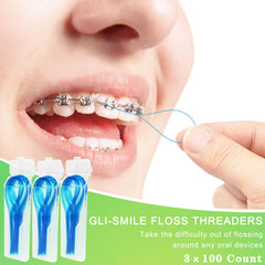 Threader used around braces, bridges and implants