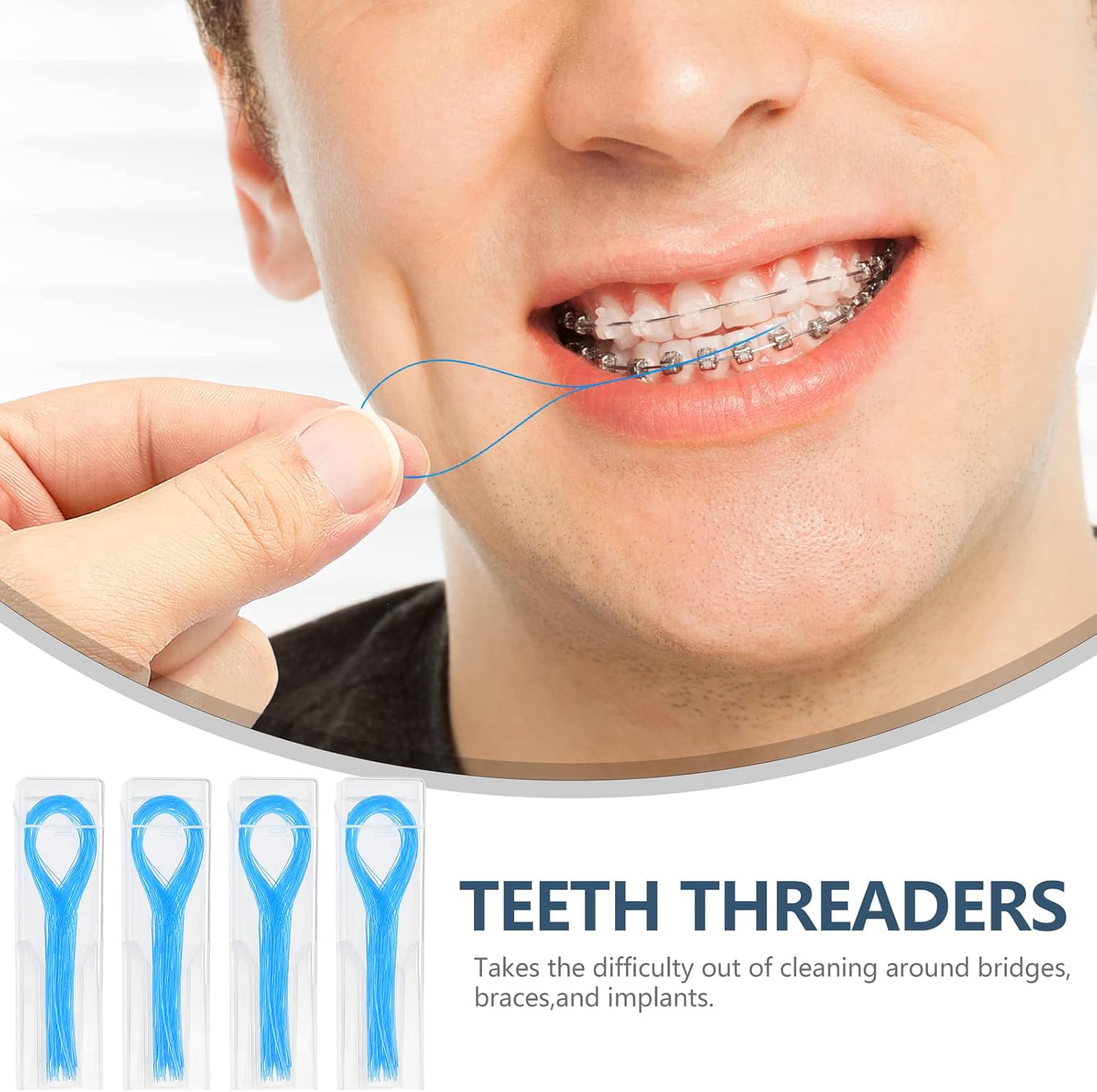Sealed packaging of floss threaders ready to use