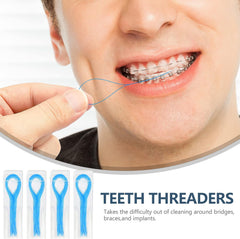 Sealed packaging of floss threaders ready to use