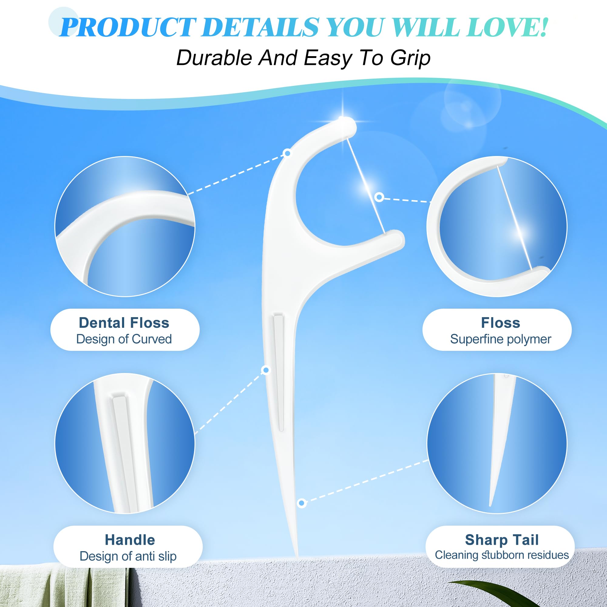 Floss picks in purse or pocket for on-the-go use