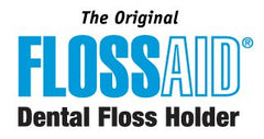 Close-up of FLOSSAID floss holder in hand