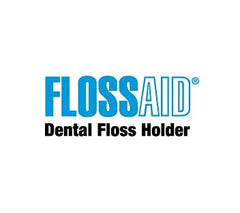 Close-up of riveted disk securing floss on Flossaid holder