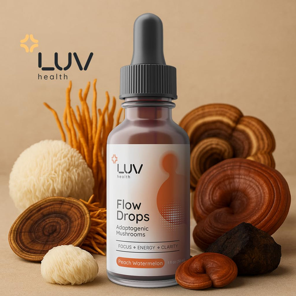 Lifestyle setup featuring Flow Drops on a desk