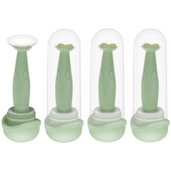 Front view of a flower-shaped hard contact lens remover with suction cup