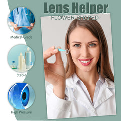 Individually packaged 4-pack of flower-shaped lens removers with storage box