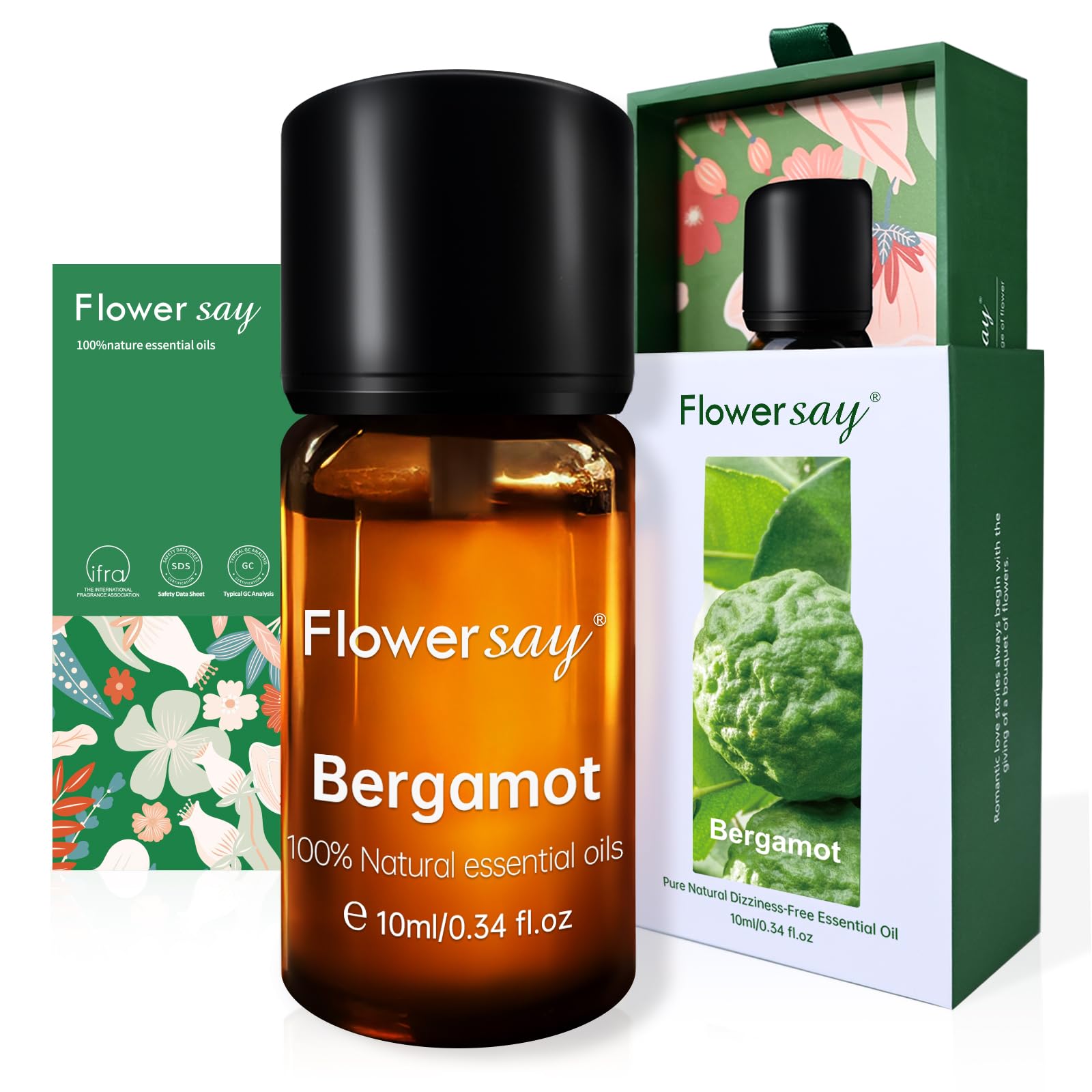 FLOWERSAY Bergamot essential oil bottle 0.34oz