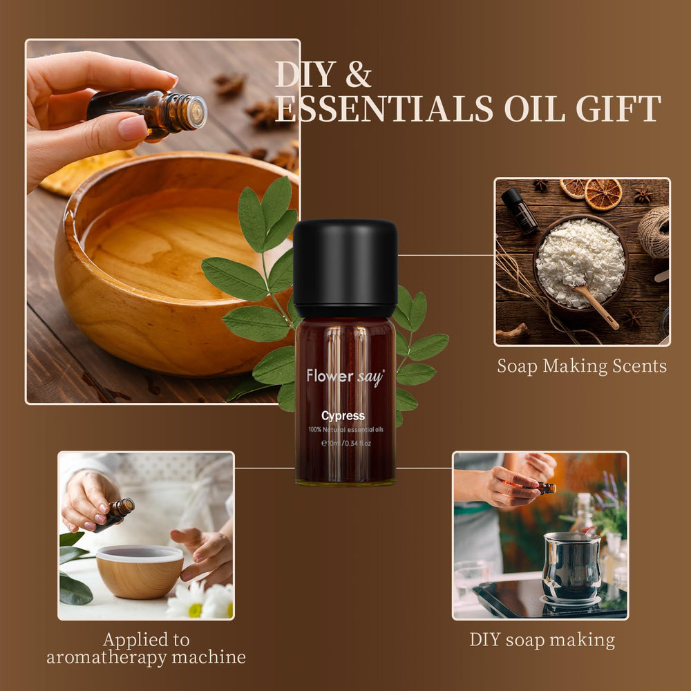 Cypress essential oil used with a diffuser