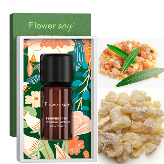 FLOWERSAY Frankincense essential oil 10ml bottle back label