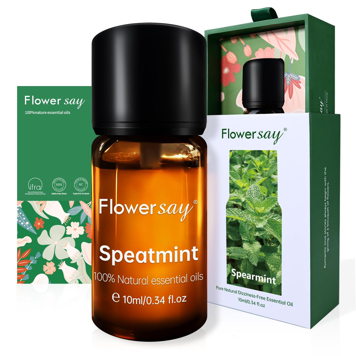 Bottle of FLOWERSAY Spearmint Essential Oil 0.34oz