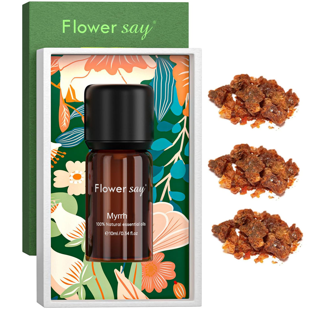 FLOWERSAY Myrrh essential oil set for skin, hair, nails, massage