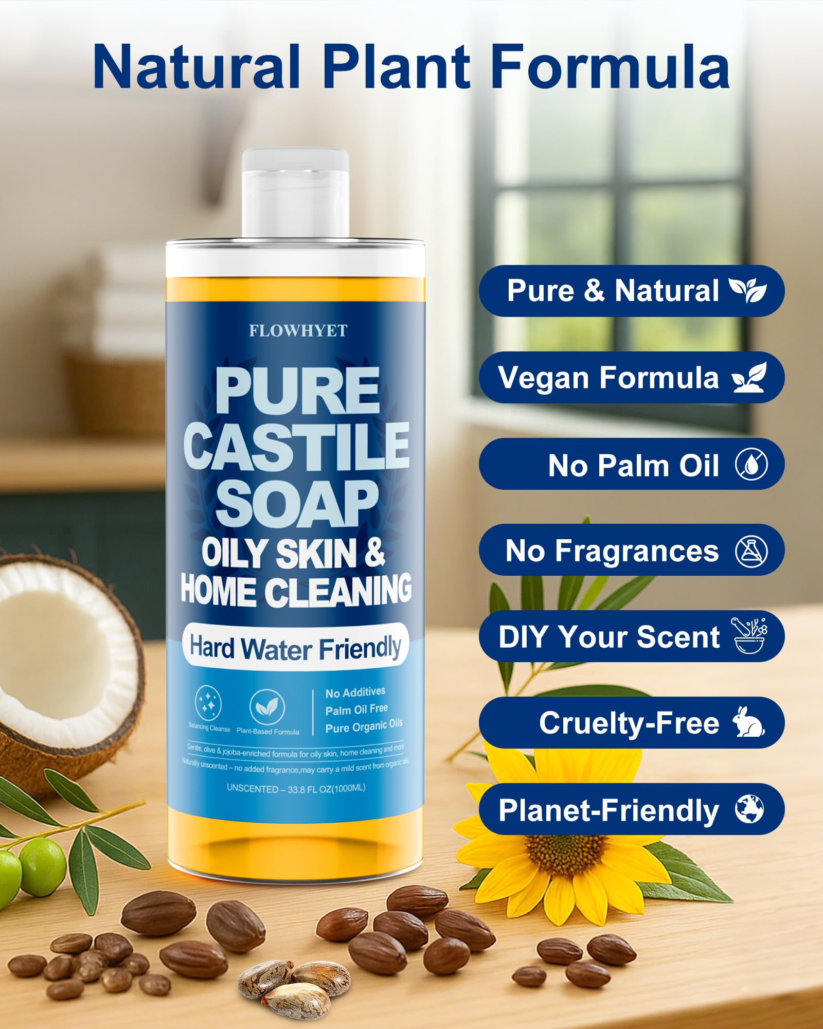 Flowhyet castile soap used as multi-purpose cleaner