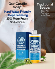 Creamy lather from unscented castile soap