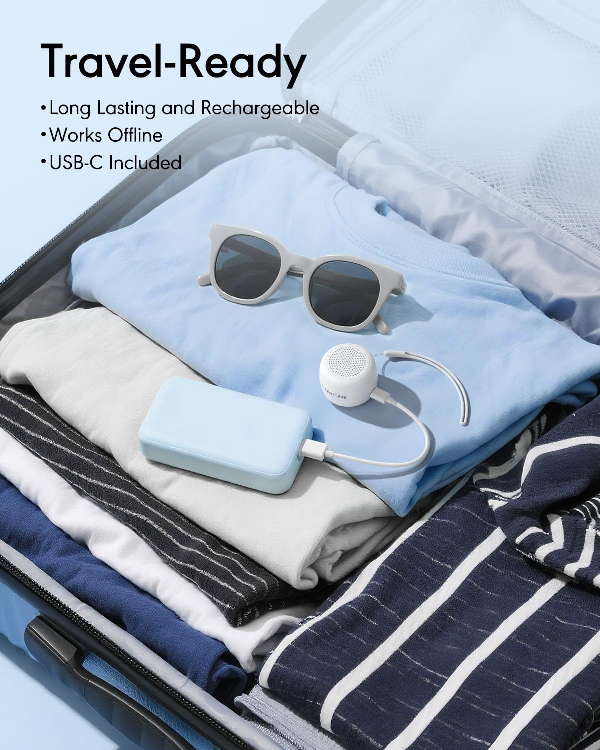Flowtune long-battery life ensures hours of uninterrupted sound, great for overnight use and travel