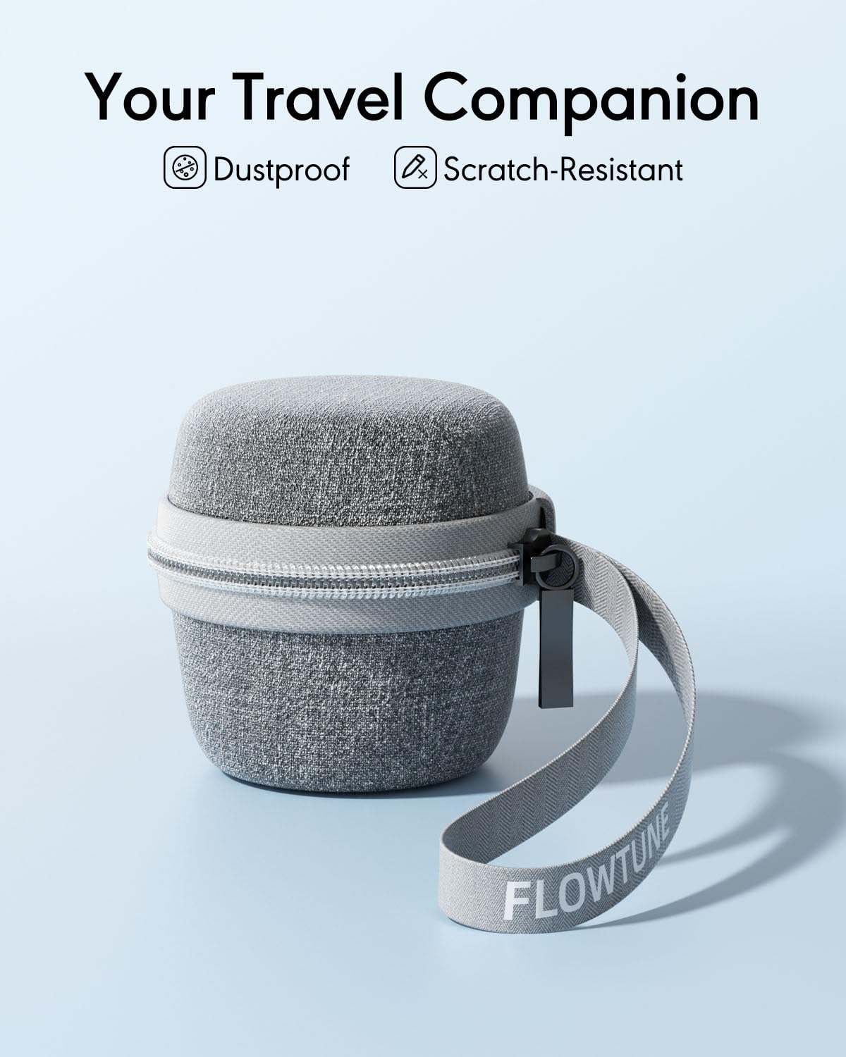 Flowtune Mini case snug-fit interior holds the sound machine securely.
