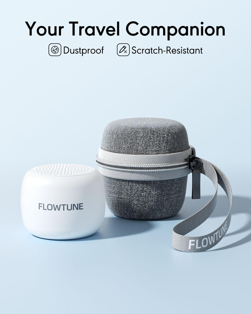 Flowtune portable sound machine with 18 sounds for varied sleep ambiance