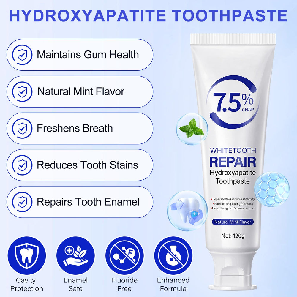 Fluoride-free label on toothpaste packaging