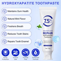 Fluoride-free label on toothpaste packaging