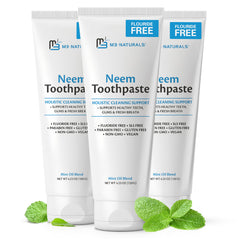 Fluoride-free Neem toothpaste tube with mint for adults and kids