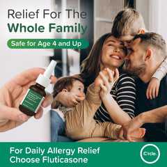 FlutiCare 24-hour relief card beside the bottle