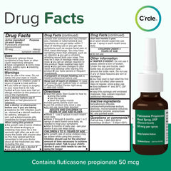 FlutiCare strong formula label highlighting 50 mcg potency