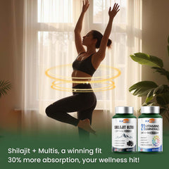 Close-up of Shilajit extract with 50% fulvic acid in supplement