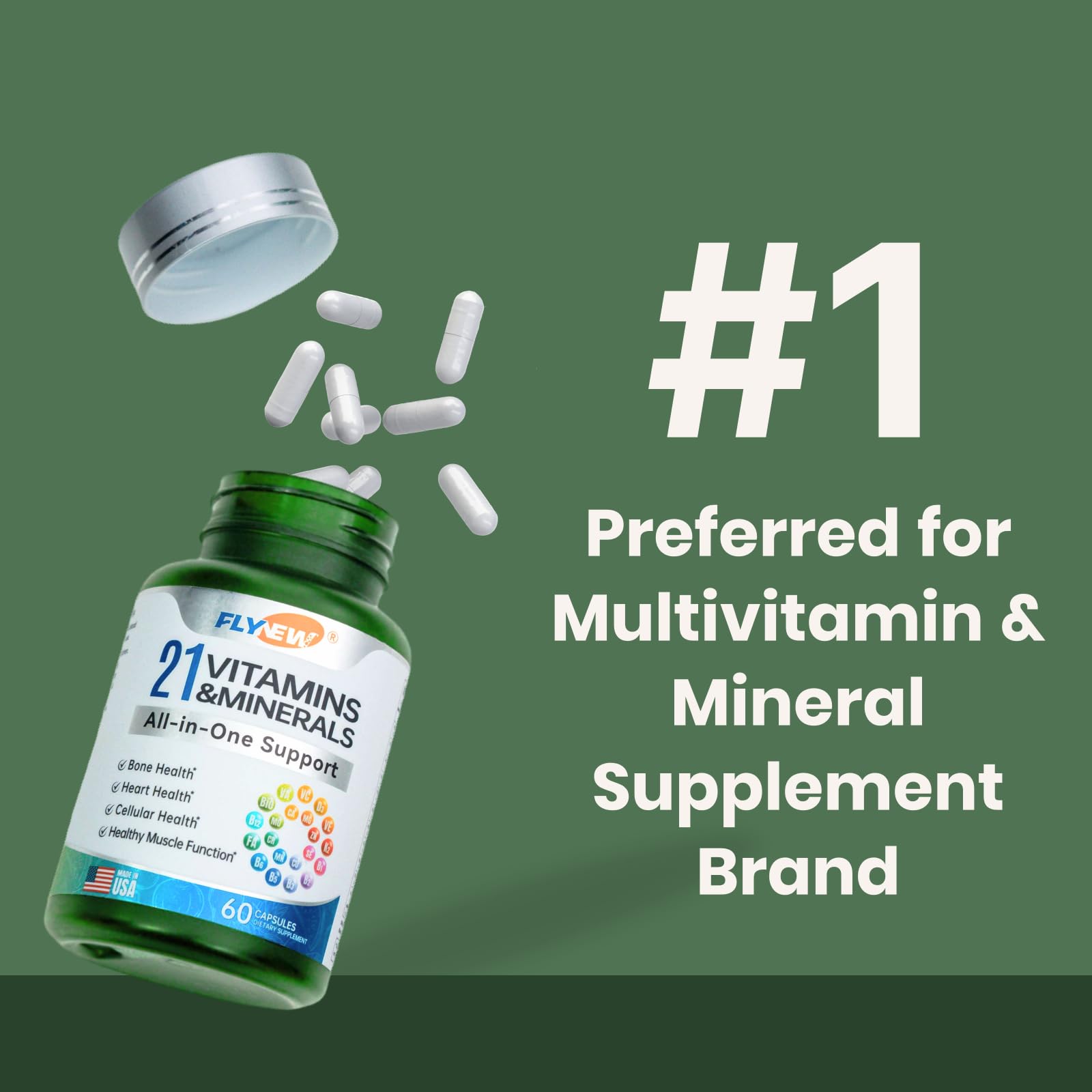 L-arginine and plant extracts blend in supplement capsule