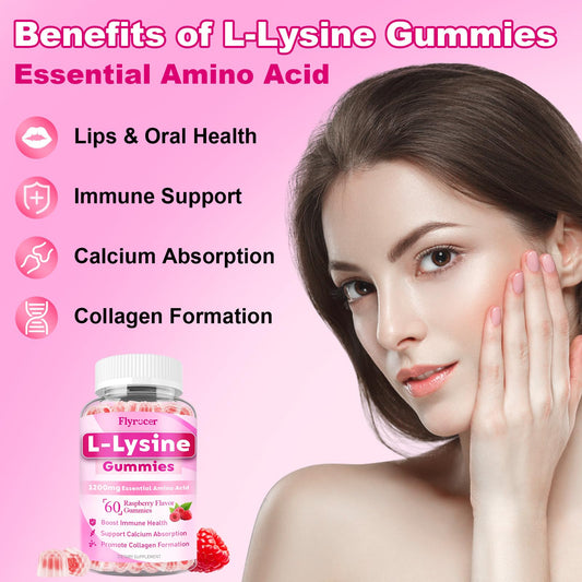 Flyrocer 2-pack lysine gummies bottle back label