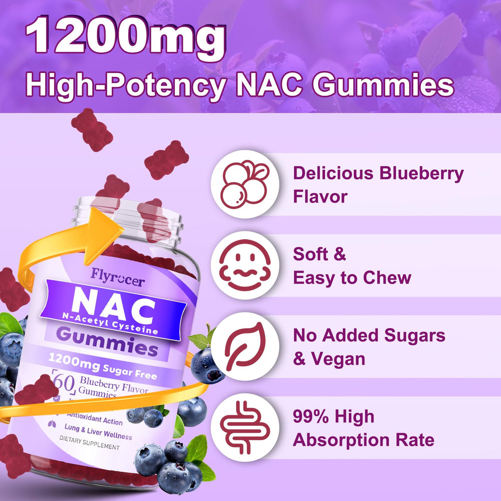 Vegan, GMP-certified NAC gummies packaging