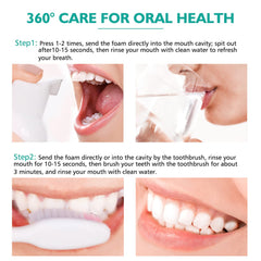 Hands dispensing foam toothpaste for easy use