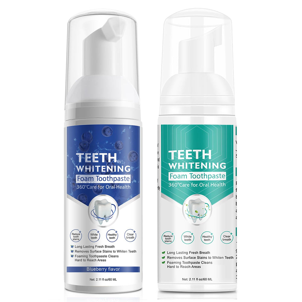 Front view of 2PCS Foam Toothpaste in blueberry mint