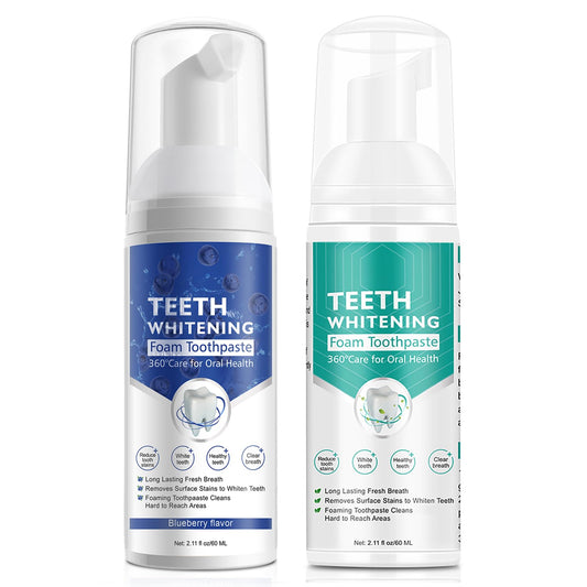 Front view of 2PCS Foam Toothpaste in blueberry mint