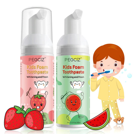 Kids foam toothpaste strawberry flavor - front view