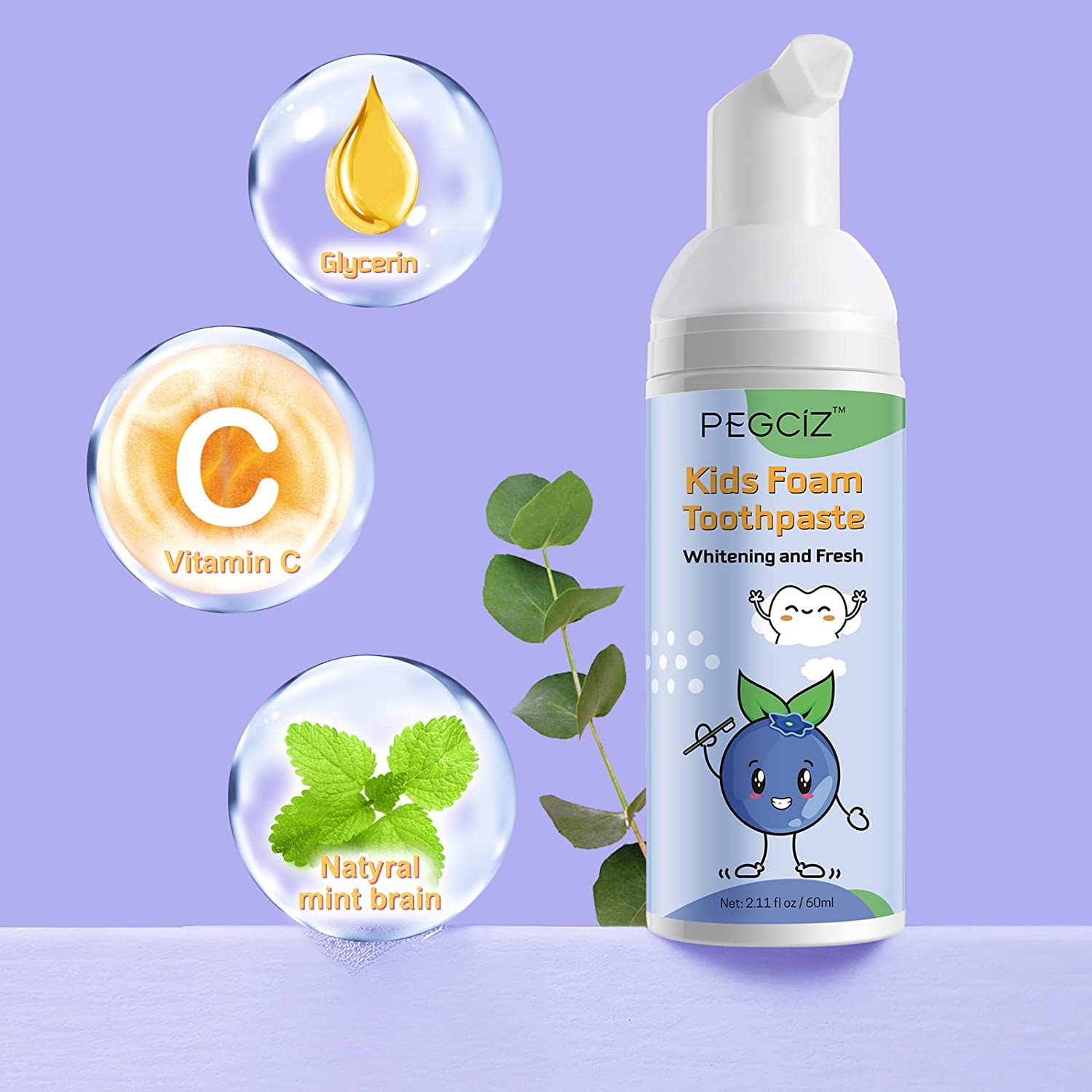 Child-friendly foaming toothpaste texture for kids