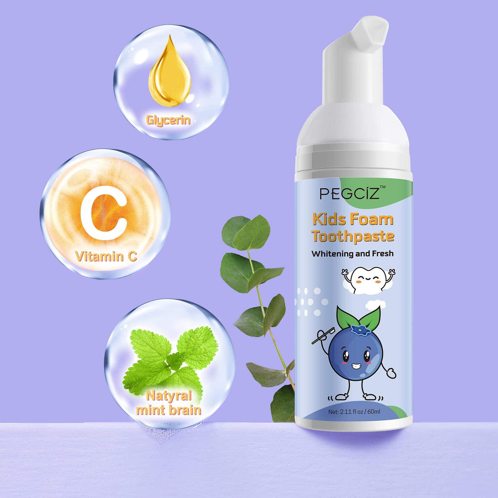Net content: 60ml x 2 for kids toothpaste