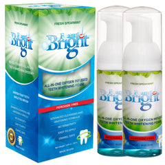 FoamBright retainer cleaner foam bottle and toothbrush usage