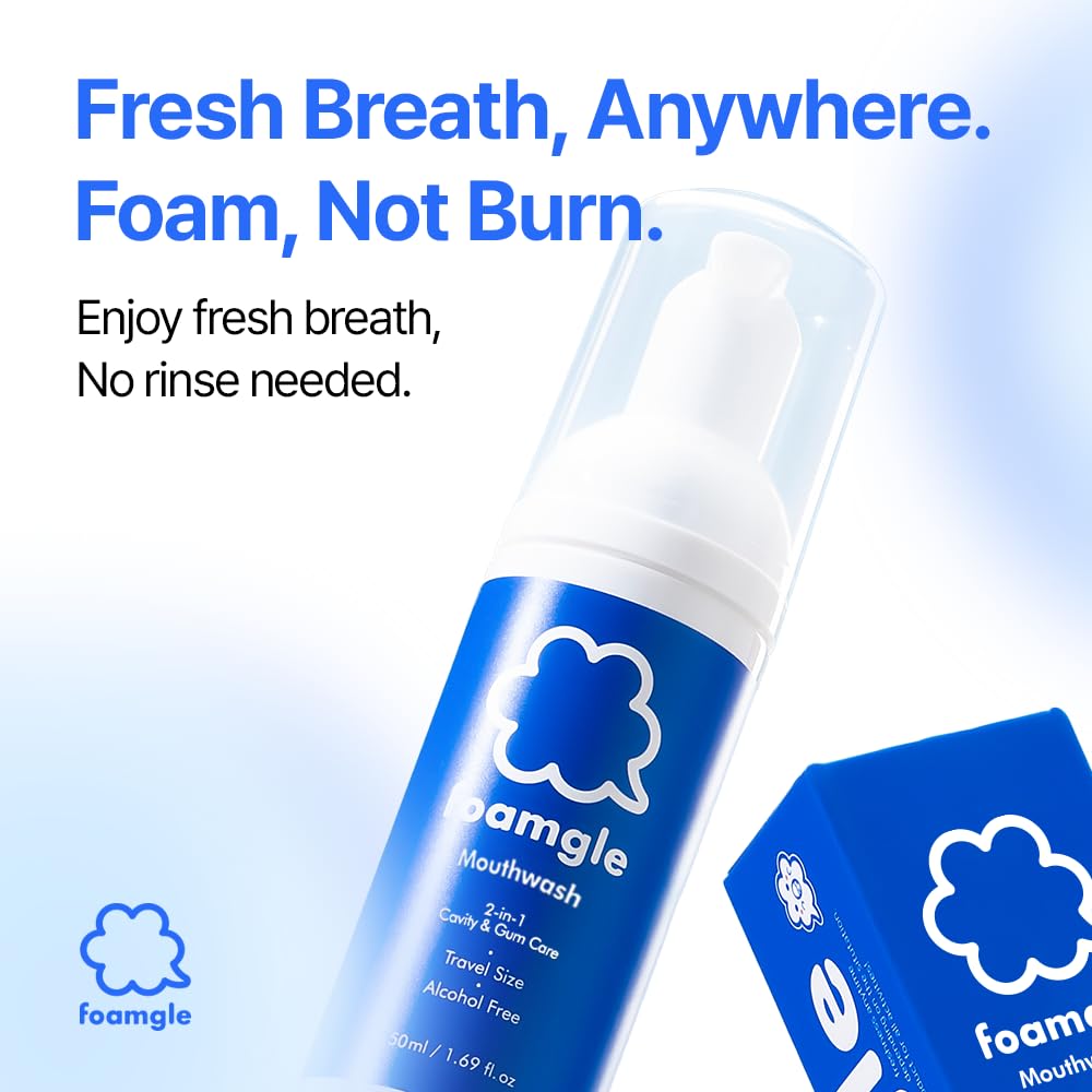 Mint foam texture representing water-free formula