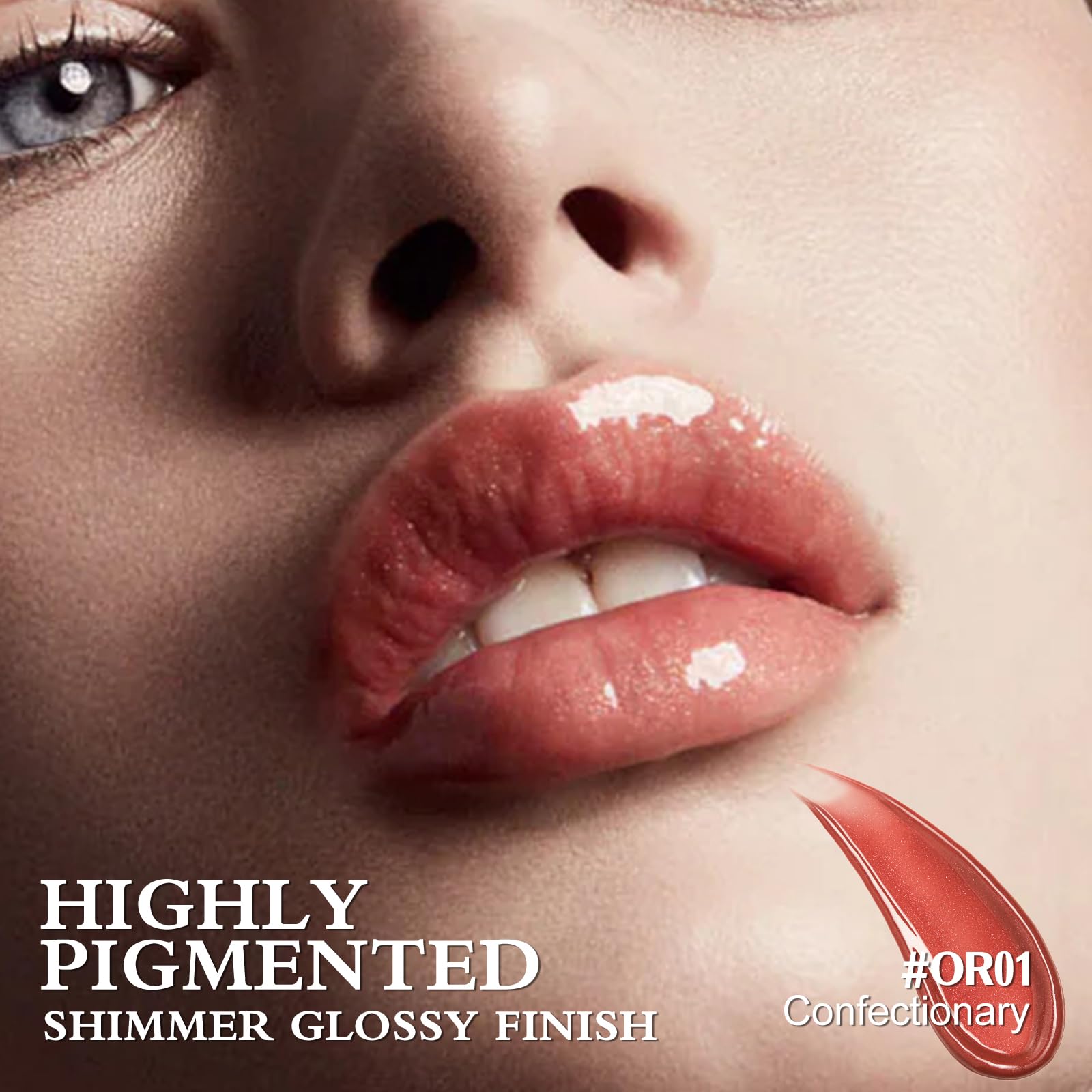 FOCALLURE Sparkling Gem Lip Plump gloss on look enhances lips.